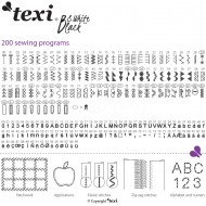 Texi BLACK & WHITE Electronic Sewing Machine with Base Extension