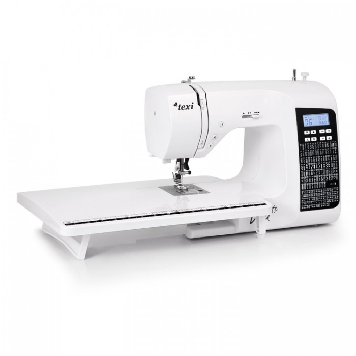 Texi machine à coudre électronique noir et blanc avec extension de base
