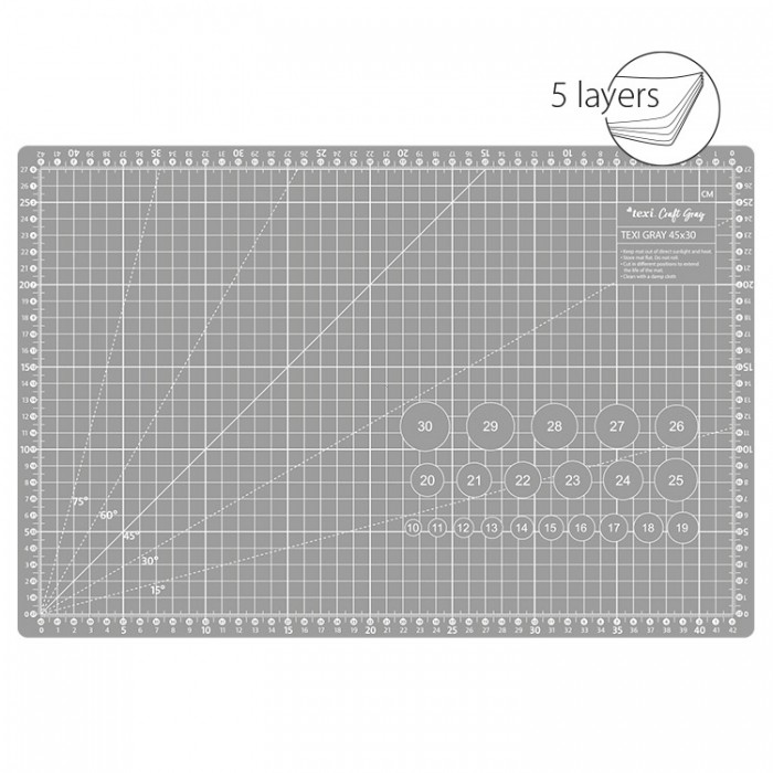 TEXI CRAFT GREY 45X30 Kit for cutting and finishing, size 45 ...