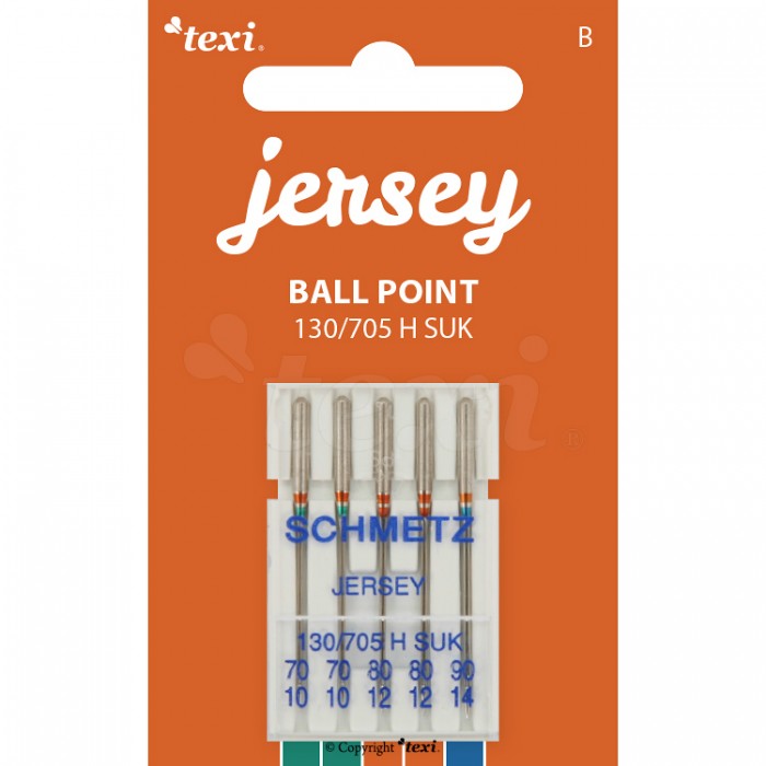 TEXI Needles JERSEY 130/705 H SUK 5 pcs, fineness 70x2, 80x2, 90x1