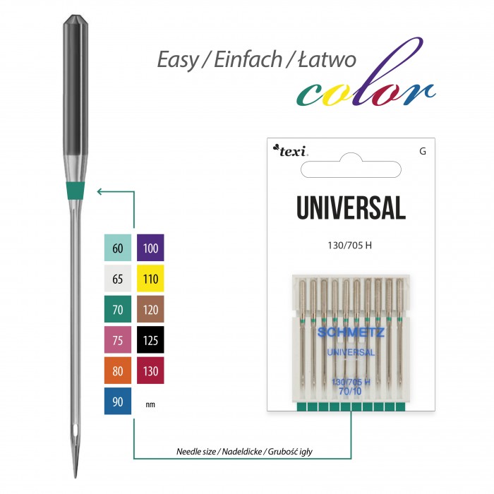TEXI Needles UNIVERSALI 130/705H 10 pcs fineness 70