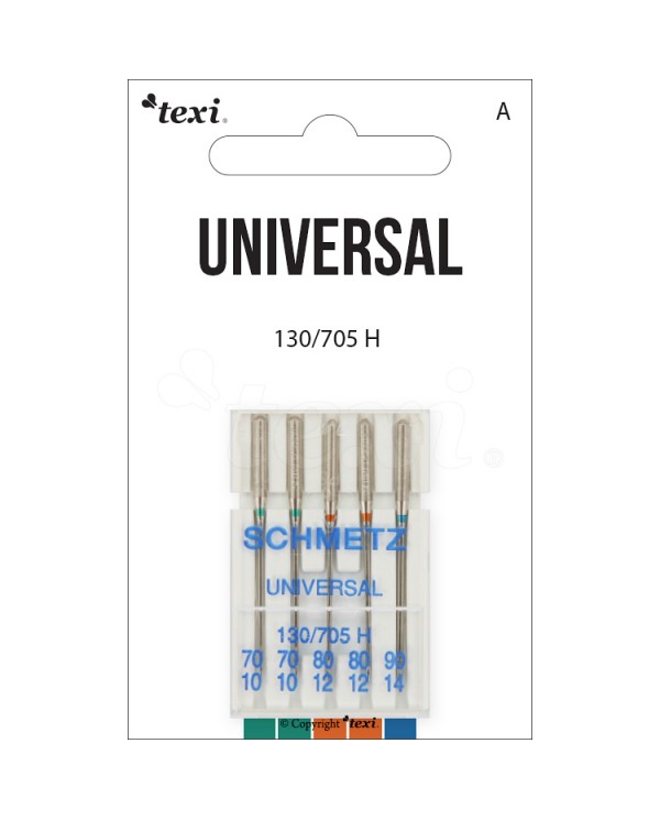 TEXI Aiguilles UNIVERSALI 130/705H 5 pcs jauge mixte 70x2, 80x2, 90x1