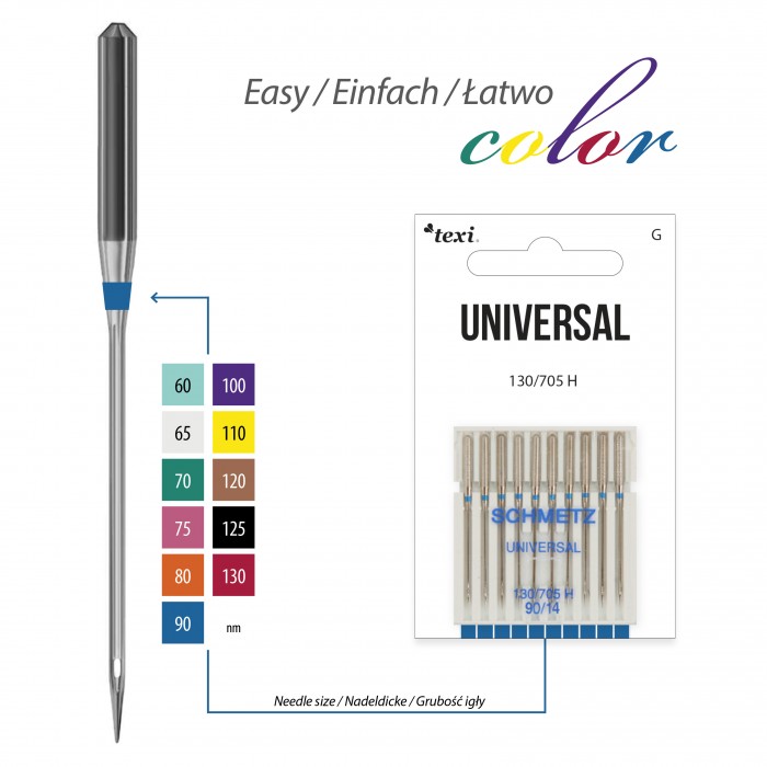 TEXI Aiguilles UNIVERSALI 130/705H 10 pcs finesse 90