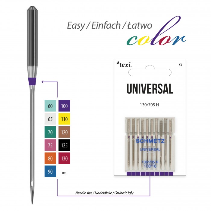TEXI Aghi UNIVERSALI 130/705H 10 pcs finezza 100