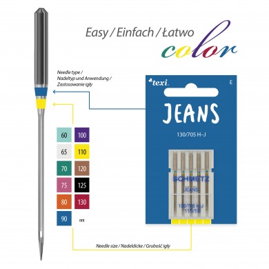 TEXI Needles JEANS 130/705 H-J 5 pcs, fineness 110