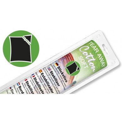 MADEIRA 9437 Stabilisateur Coton Coton doux Crochet et boucle Tear Away Noir Broderie