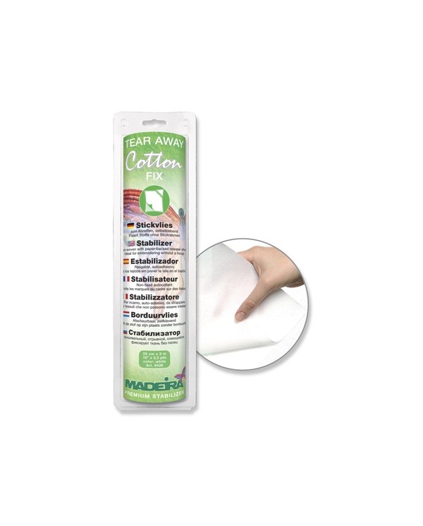 MADEIRA 9439 Stabilisateur de voiture Adhésif Coton Fix Tear Away Blanc Pour Broderie