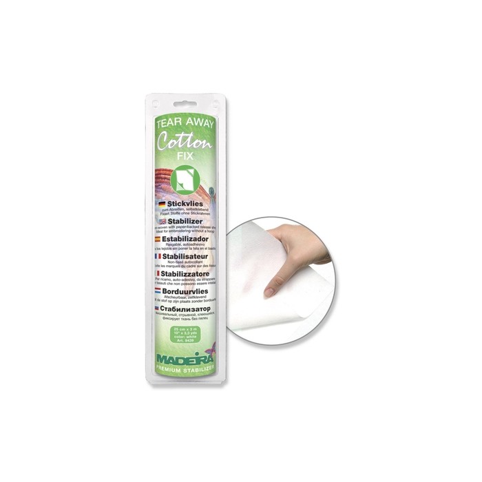 MADEIRA 9439 Car Stabilizer Adhesive Cotton Fix Tear Away White for Embroidery