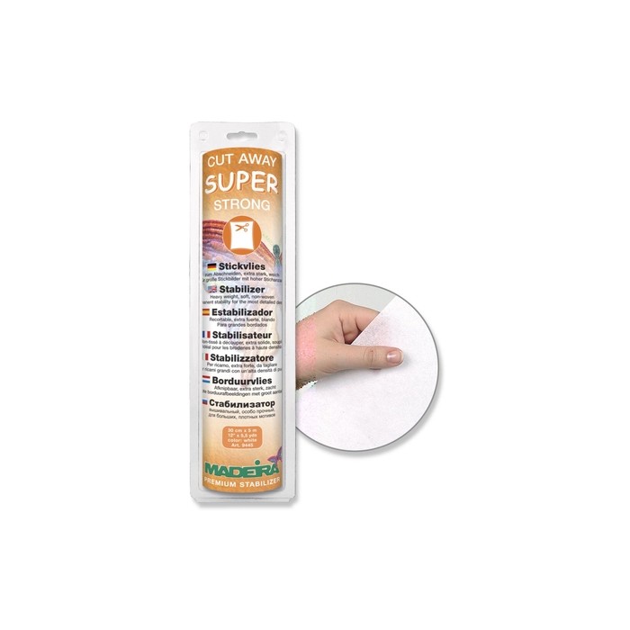 MADEIRA Stabilizzatore supporto SUPER STRONG Cut Away Bianco ricamo 9445