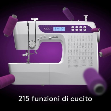 VIOLA Atelier E215 - Macchina da cucire Elettronica 215 Funzioni Cu...