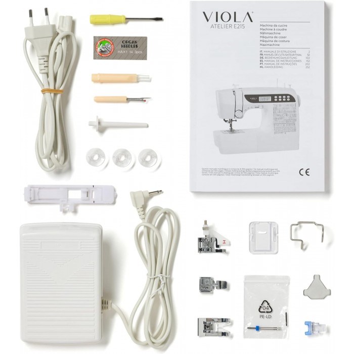 VIOLA Atelier E215 - Macchina da cucire Elettronica 215 Funzioni Cu...