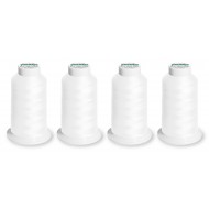 SET of 4 bobbins MADEIRA AEROLOCK - White - 8010 2500 Mt.