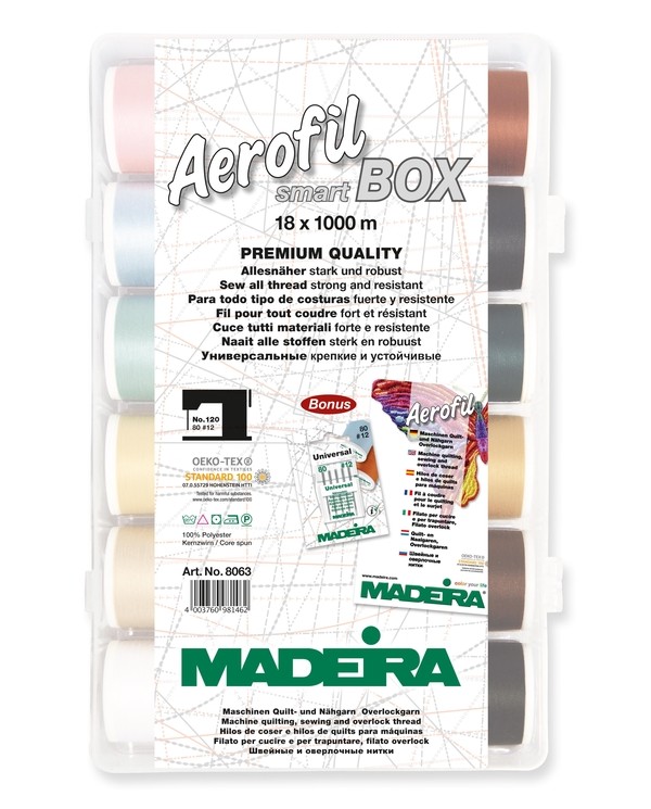 MADEIRA Smart Box with 18 Aerofil Sewing Threads - 8063