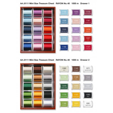 MADEIRA Mini Treasure Chest Rayon 30 bobbins 1000 Mt. - 8111