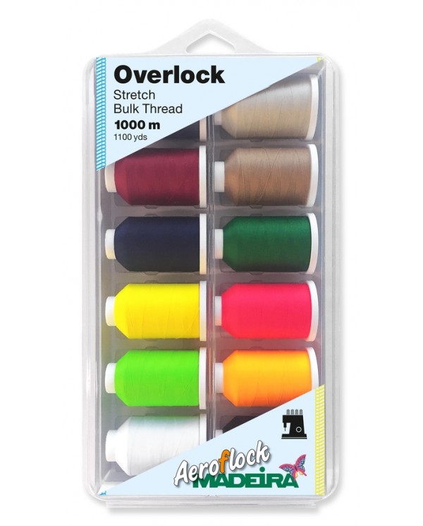 Box of 12 threads for overlockers Madeira Aeroflock n.100 1000 meters Overlock thread - 8095