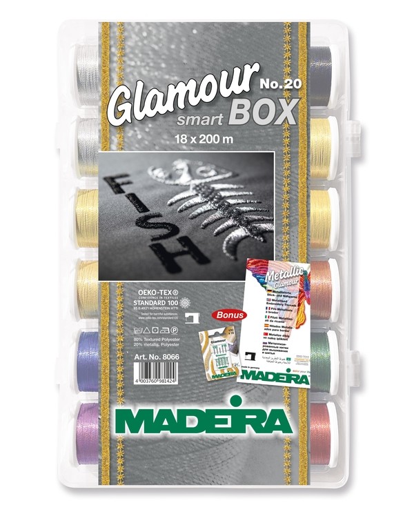 MADEIRA Smart Box with 18 Glamour embroidery threads 200 Mt. - 8066
