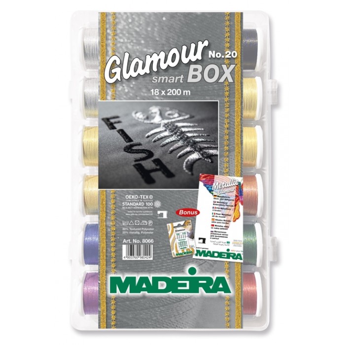 MADEIRA Smart Box with 18 Glamour embroidery threads 200 Mt. - 8066