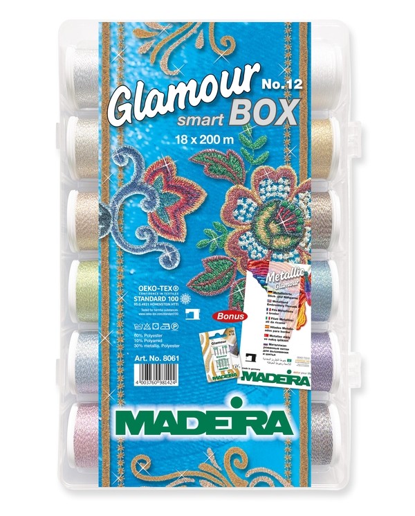 MADEIRA Smart Box with 18 Glamour embroidery threads 200 Mt. - 8061