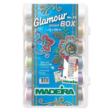 MADEIRA Smart Box avec 18 fils à broder Glamour 200 Mt. - 8061
