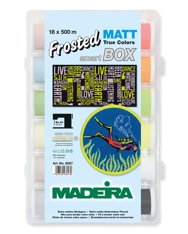 MADEIRA Smart Box with 18 Frosted Matt yarns of 500 Mt. - 8087