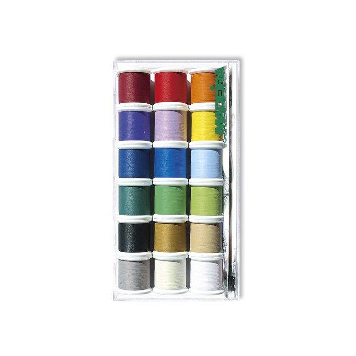 MADEIRA Transparent box with 18 Frosted Matt yarns of 200 Mt. -...