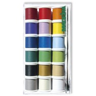 MADEIRA Transparent box with 18 Frosted Matt yarns of 200 Mt. -...