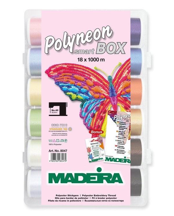 MADEIRA Smart Box with 18 Polyneon yarns of 1000 Mt. - 8047