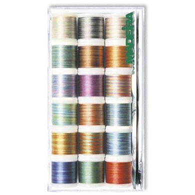MADEIRA Transparent box with 18 Polyneon embroidery threads 200 Mt. - 8045
