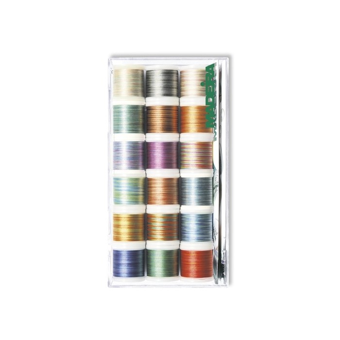 MADEIRA Transparent box with 18 Polyneon embroidery threads 200 Mt. - 8045