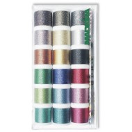 MADEIRA Transparent box with 18 embroidery threads Metallic SuperT...