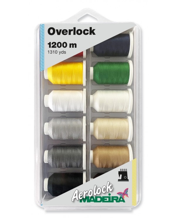 MADEIRA Boite 12 cônes pour surjeteuse Aerolock n.125 1200 mètres couleur extra fine - 8098