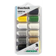 MADEIRA Box 12 cones for Aerolock serger n.125 1200 meters extra fine colored - 8098