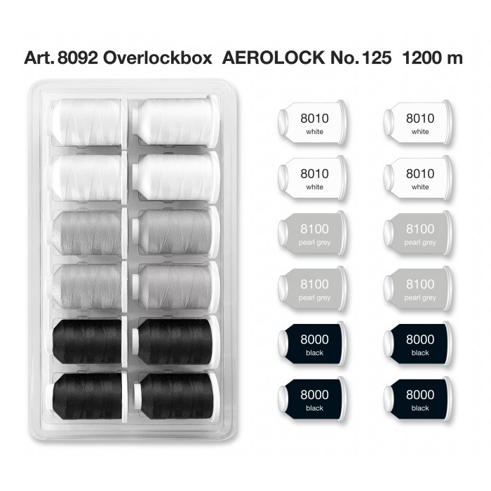 MADEIRA Box 12 coni per tagliacuci Aerolock n.125 1200 metri Overlo...