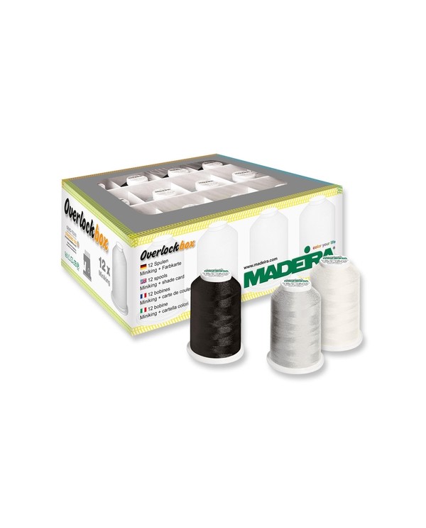 MADEIRA Box 12 cones for Aerolock sergers - Aeroflock black and white - 9200