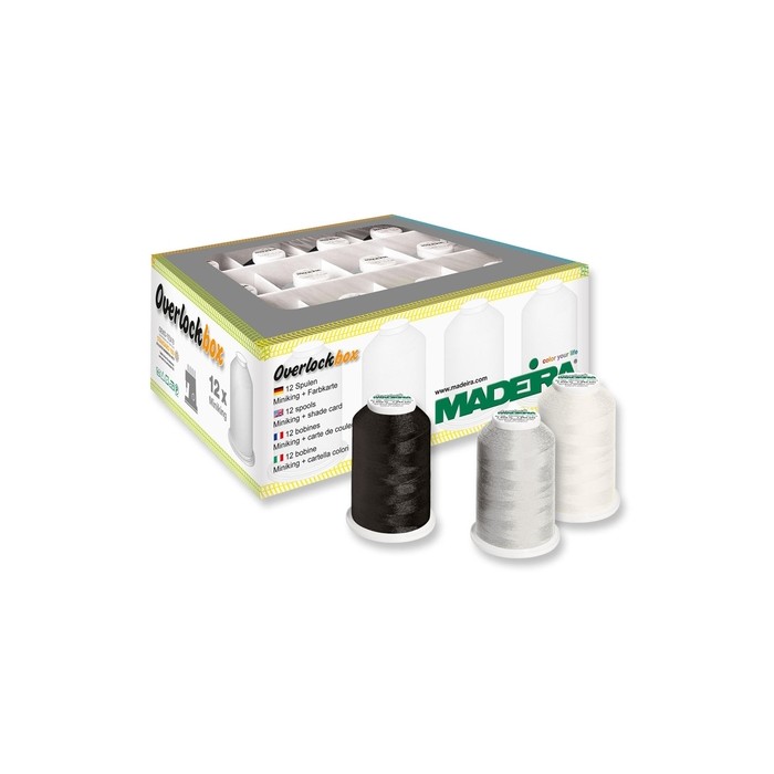 MADEIRA Box 12 cones for Aerolock sergers - Aeroflock black and white - 9200