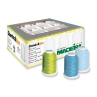 Copie de MADEIRA Boîte 12 cônes pour surjeteuses Aerolock - Aeroflock Vert Bleu Bleu Clair - 9201