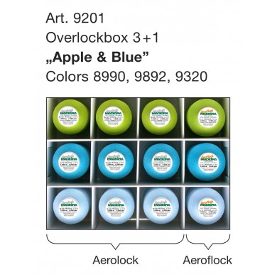 MADEIRA Box 12 coni per tagliacuci Aerolock - Aeroflock Verde Blu A...