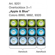 MADEIRA Box 12 cones for overlockers Aerolock - Aeroflock Green Blue A...