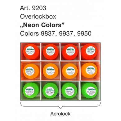 MADEIRA Box 12 coni per tagliacuci Aerolock - Aeroflock colori Fluo...