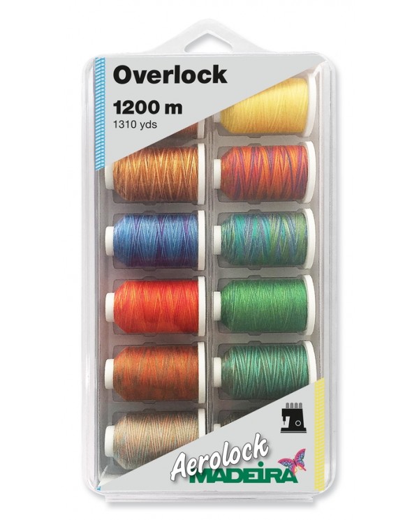 MADEIRA Box 12 cones for Aerolock serger n.125 1200 meters Multic...