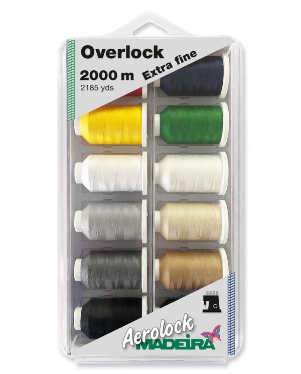 MADEIRA Box 12 cones for Aerolock serger n.180 2000 meters Extra fine colored overlock - 8091