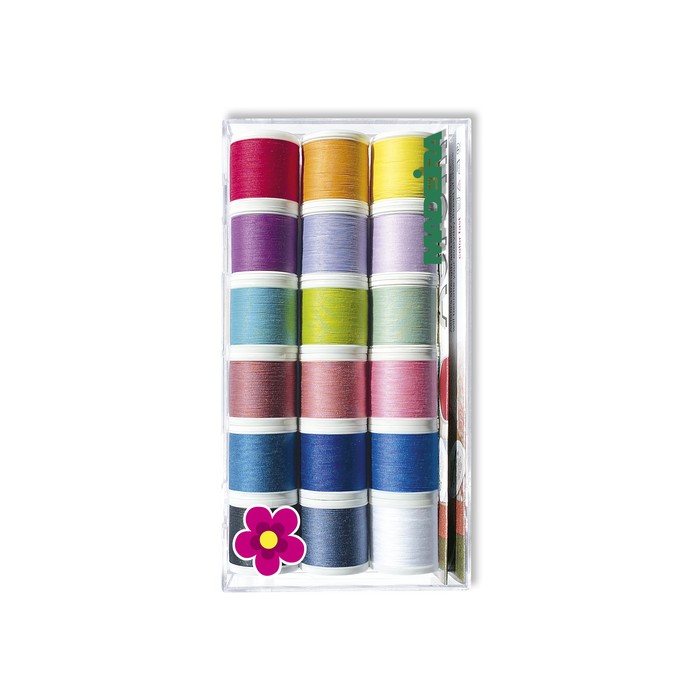 MADEIRA Scatola trasparente Aerofil Summer Collection 18 filati 200 mt - 8025