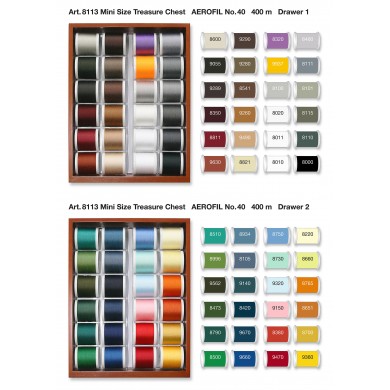 MADEIRA Aerofil Mini Treasure Chest Art. 8113 - 48 bobbins 200 Mt.