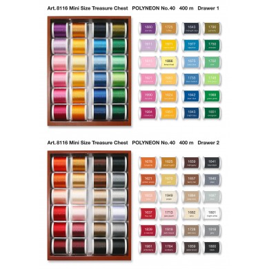 MADEIRA Polyneon Mini Treasure Chest 40 - 48 bobbins 400 Mt. - 8116