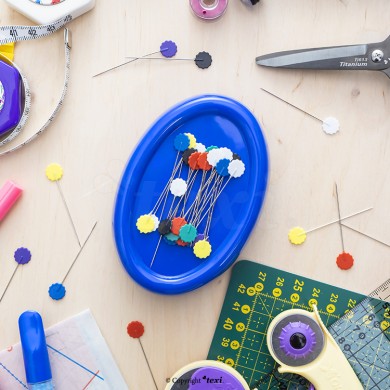 TEXI 4029 BLU Porta spille e aghi magnetici colore blu