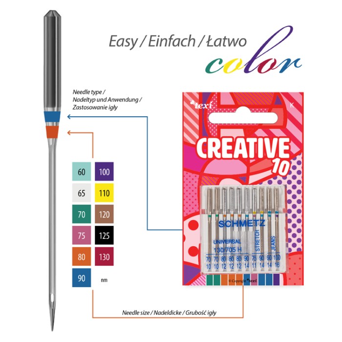 TEXI Aghi CREATIVE 10 130/705H 10 pcs misti 6 Universali, 70x2, 80x...