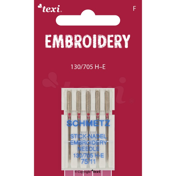 TEXI EMBROIDERY NEEDLES 130/705 H-E 5 pcs, gauge 75