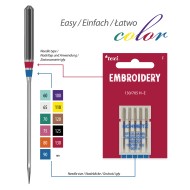 TEXI Needles EMBROIDERY 130/705 H-E 5 pcs, 90 gauge