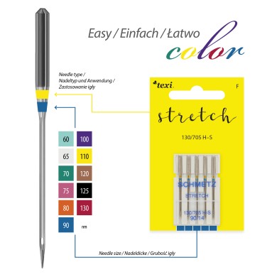 TEXI STRETCH Needles 130/705 H-S 5 pcs, gauge 90