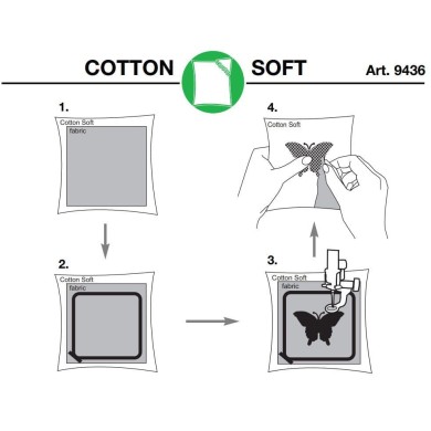 MADEIRA 9436 Stabilizer Cotton Soft Cotton Tear Away White Hook and Loop Embroidery